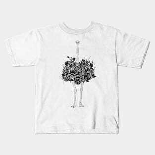 Floral ostrich Kids T-Shirt